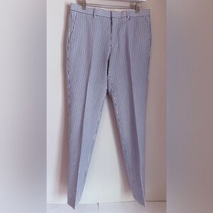 ***NWOT ***JCREW MENS SEER SUCKER NAVY & WHITE PINSTRIPE PANTS SIZE 31x32